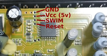 Image of the debug connection