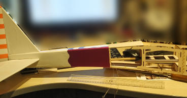 Assembled laser cut plywood fuselage