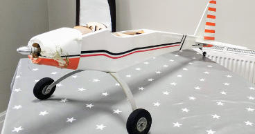 Photo of completed fuselage with covering and trim