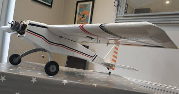 Photo of the covered wing and fuselage from below